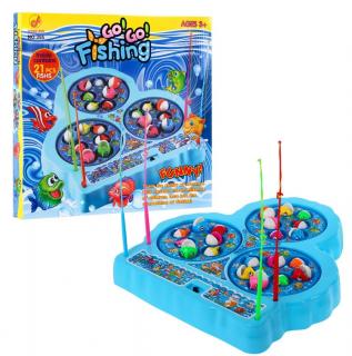 Dětská hra lovení rybiček na baterie Funny Fishing modrá