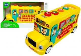 Huile Toys interaktivní naučný autobus pro nejmenší se zvuky School Bus