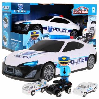 LEHKÉ POŠKOZENÍ  Rozkládací policejní autíčko se světlem, zvuky  a autíčky Police Garage