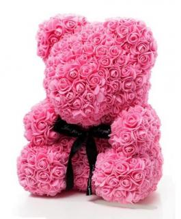 Medvídek z růží růžový Rose Bear 40 cm