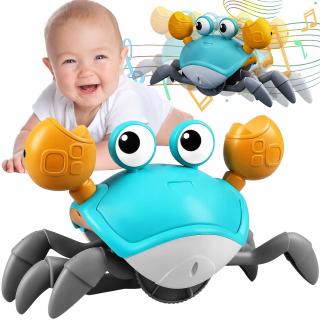 Pohyblivý krab hračka pro nejmenší Electric Crab - modrý