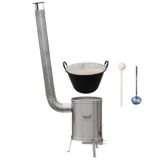 HUNGAR CAULDRON kotel zabíjačkový smalt 100 l, HUNGAR CAULDRON kotlina nerez INOX 60 cm, HUNGAR CAULDRON poklice dřevo, HUNGAR CAULDRON naběračka nerez INOX, vařečka 80 cm LUXUS ZABÍJAČKA