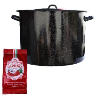 Smaltovaný hrnec s poklicí 40 L + Paprika 50 g (Smaltovaný hrnec s poklicí, objem 40 L + Paprika 50 g)