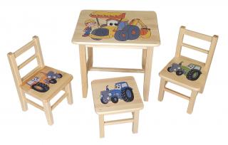 Prckůvsvět dětský Stůl s židlemi Bagr