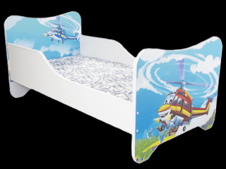 TopBeds dětská postel s obrázkem 140x70 - Vrtulník