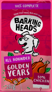 BARKING HEADS All Hounder Golden Years Chicken 12kg  + pamlsky (do vyprodání)
