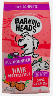BARKING HEADS All Hounder Hair Necessities Salmon 12kg  + pamlsky (do vyprodání)