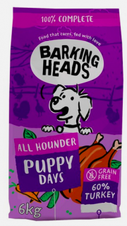 BARKING HEADS All Hounder Puppy Days Turkey 6kg  + pamlsky (do vyprodání)