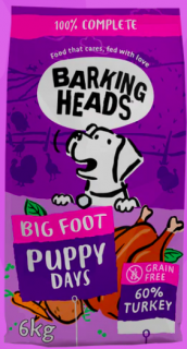 BARKING HEADS Big Foot Puppy Days Turkey 6kg  + pamlsky (do vyprodání)