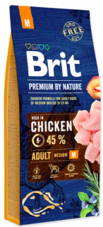 Brit Premium by Nature ADULT M 15 kg  + vzorek krmiva (do vyprodání)