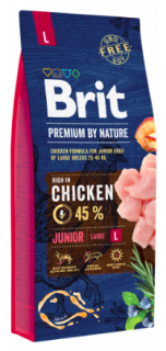 Brit Premium by Nature Junior L 15 kg  + vzorek krmiva (do vyprodání)