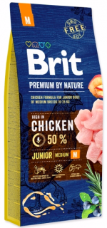 Brit Premium by Nature Junior M 15 kg  + pamlsky (do vyprodání)