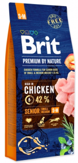 Brit Premium by Nature Senior S+M 15 kg  + vzorek krmiva (do vyprodání)