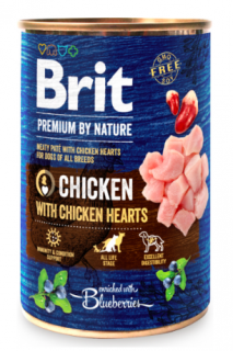 Brit Premium Dog by Nature konzerva Chicken with Hearts 400g