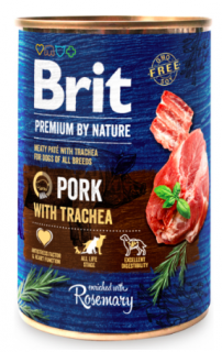 Brit Premium Dog by Nature konzerva Pork with Trachea 400g