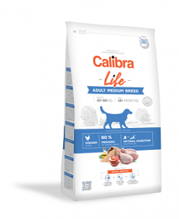 Calibra Dog Life Adult Medium Breed Chicken 12kg  + vzorek krmiva (do vyprodání)