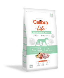 Calibra Dog Life Junior Large Breed Chicken 12kg  + vzorek krmiva (do vyprodání)