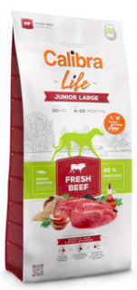 Calibra Dog Life Junior Large Fresh Beef 12kg  + vzorek krmiva (do vyprodání)