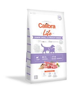 Calibra Dog Life Junior Small and Medium Breed Lamb 12kg  + vzorek krmiva (do vyprodání)