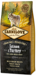 Carnilove Dog Adult Large Breed Salmon & Turkey 12 kg  + Tobby piškoty 120g