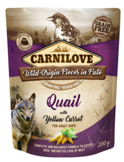 Carnilove Dog Pouch Paté Quail and Yellow Carrot 300g