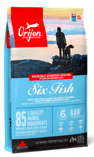Orijen Six Fish 11,4 kg  + pamlsky (do vyprodání)