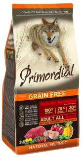 Primordial Grain Free Adult Buffalo and Mackerel 12 kg  + pamlsky (do vyprodání)