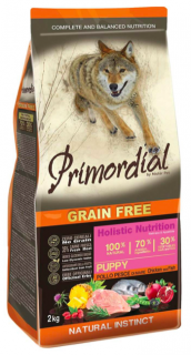 Primordial Grain Free Puppy Chicken and Sea Fish 12 kg  + pamlsky (do vyprodání)
