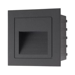 A-LUX GHOST ZÁPUSTNÉ NÁSTĚNNÉ SVÍTIDLO, ČERNÁ 2W IP65 K: 3000K