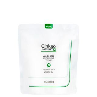 Charmzone Korea Ginkgo Natural Cleansing Tissue Refill - Vlhčené čistící-odličovací ubrousky s Ginkgem - náhradní náplň / 110ks