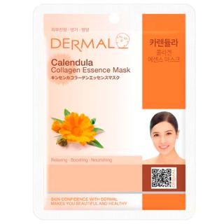 Dermal Korea Calendula Collagen Essence Mask - Esenční kolagenová maska s Měsíčkem lékařským | 23g