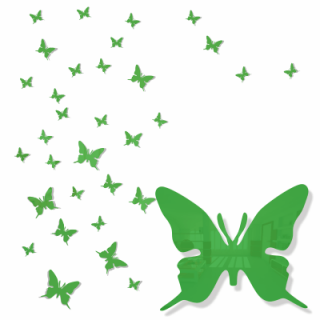 Dekorace na zeď motýlek zelený