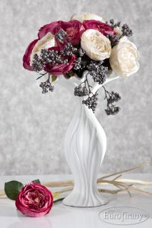 Dekorační květina růže smetanová 30 cm