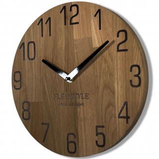 Dřevěné nástěnné hodiny NATUR 30 cm Dubové