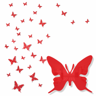 Nástěnná dekorace motýlek červený