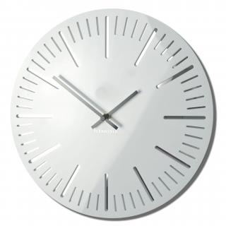 Nástěnné hodiny TRIM 30cm bílý lesk