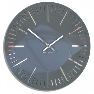 Nástěnné hodiny TRIM šedý lesk 30cm