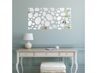 Samolepící dekorace zrcadlová  Stones 140x70cm Stříbrná