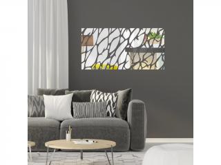Samolepící dekorace zrcadlová  Tree Bark 140 x 70cm Stříbrná