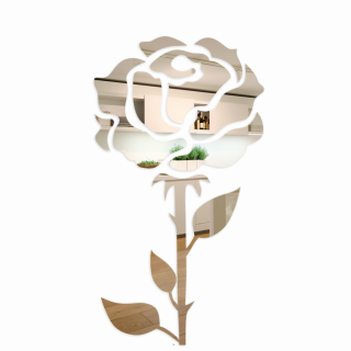 Samolepící zrcadlová dekorace Růže  1-150cm Stříbrná