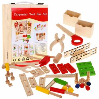 Dětské dřevěné nářadí ve skříňce Wooden Toolbox