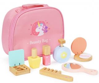 Ecotoys dřevěná kosmetická souprava Beauty Bag 7 součástí