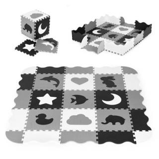 Ecotoys pěnová puzzle hrací deka Gray Puzzle 121 x 121 cm