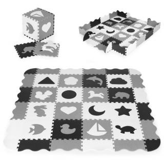 Ecotoys pěnová puzzle hrací deka Gray Puzzle 151 x 151 cm