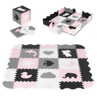 Ecotoys pěnová puzzle hrací deka Pink Puzzle 121 x 121 cm