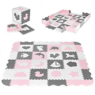 Ecotoys pěnová puzzle hrací deka Pink Puzzle 151 x 151 cm