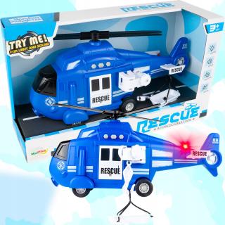 Interaktivní helikoptéra se světly a zvuky City Rescue 1:16 modrá