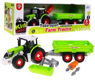 Majlo Toys dětský šroubovací traktor s vlečkou Farm Tractor