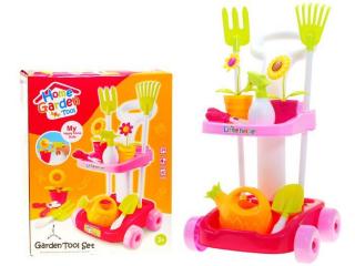 Majlo Toys dětský zahradní vozík s příslušenstvím Little Gardener růžový