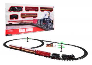 Majlo Toys Vláčkodráha na baterie s kouřovými a světelnými efekty Rail King